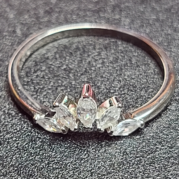 925 Sterling Silver Crown Ring Enhancer Marquise - Picture 12 of 16